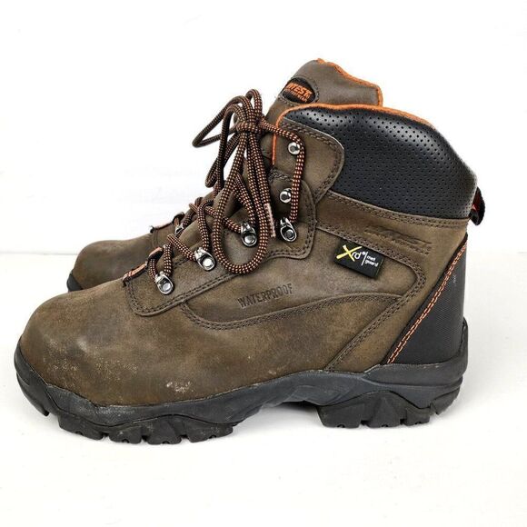 Hytest Brown Leather Men\'s Steel Toe EH Poron Work Boots Shoes Mens sz 8 K12451 main image 10